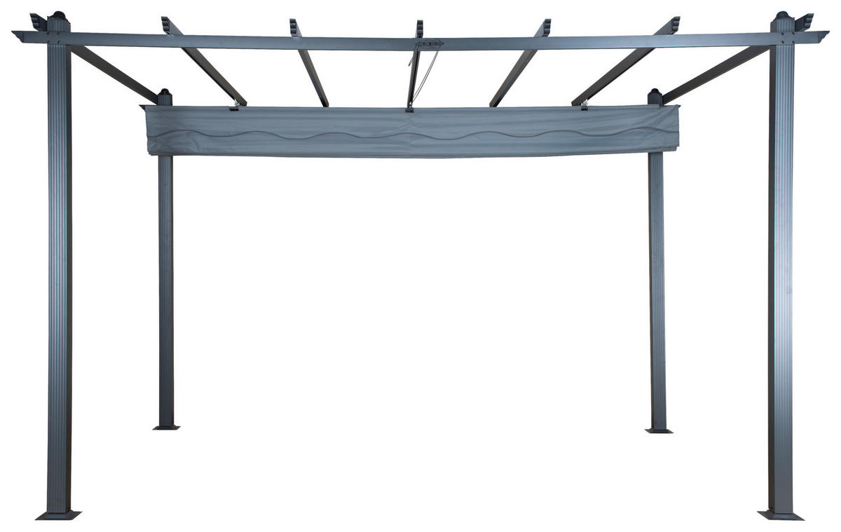PERGOLA 395/245/295 cm   - Schwarz/Grau, KONVENTIONELL, Textil/Metall (395/245/295cm) - Gardenson