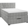 BOXSPRINGBETT 100/200 cm  in Silberfarben  - Wengefarben/Silberfarben, KONVENTIONELL, Holz/Textil (100/200cm) - Carryhome