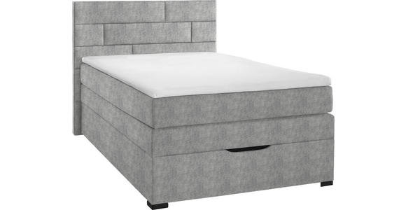 BOXSPRINGBETT 100/200 cm  in Silberfarben  - Wengefarben/Silberfarben, KONVENTIONELL, Holz/Textil (100/200cm) - Carryhome