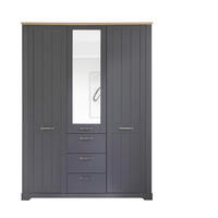 DULAP CU UȘI ROTATIVE grafit, stejar Artisan  - culoare nichel/grafit, Basics, metal/material pe bază de lemn (166/226/60cm) - Landscape