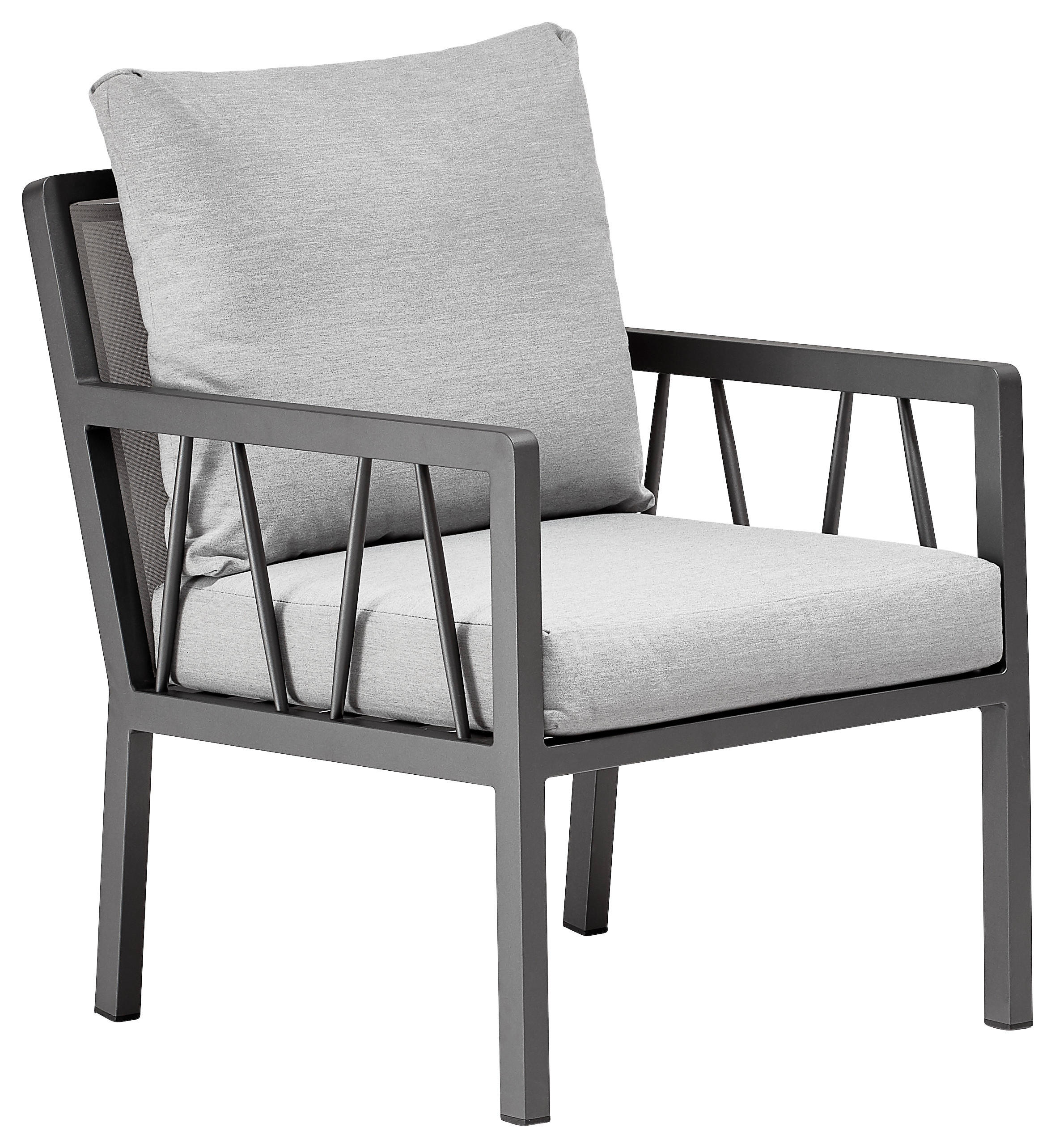 KŘESLO NA TERASU, kov - šedá, Design, kov (63/84/80cm) - Amatio