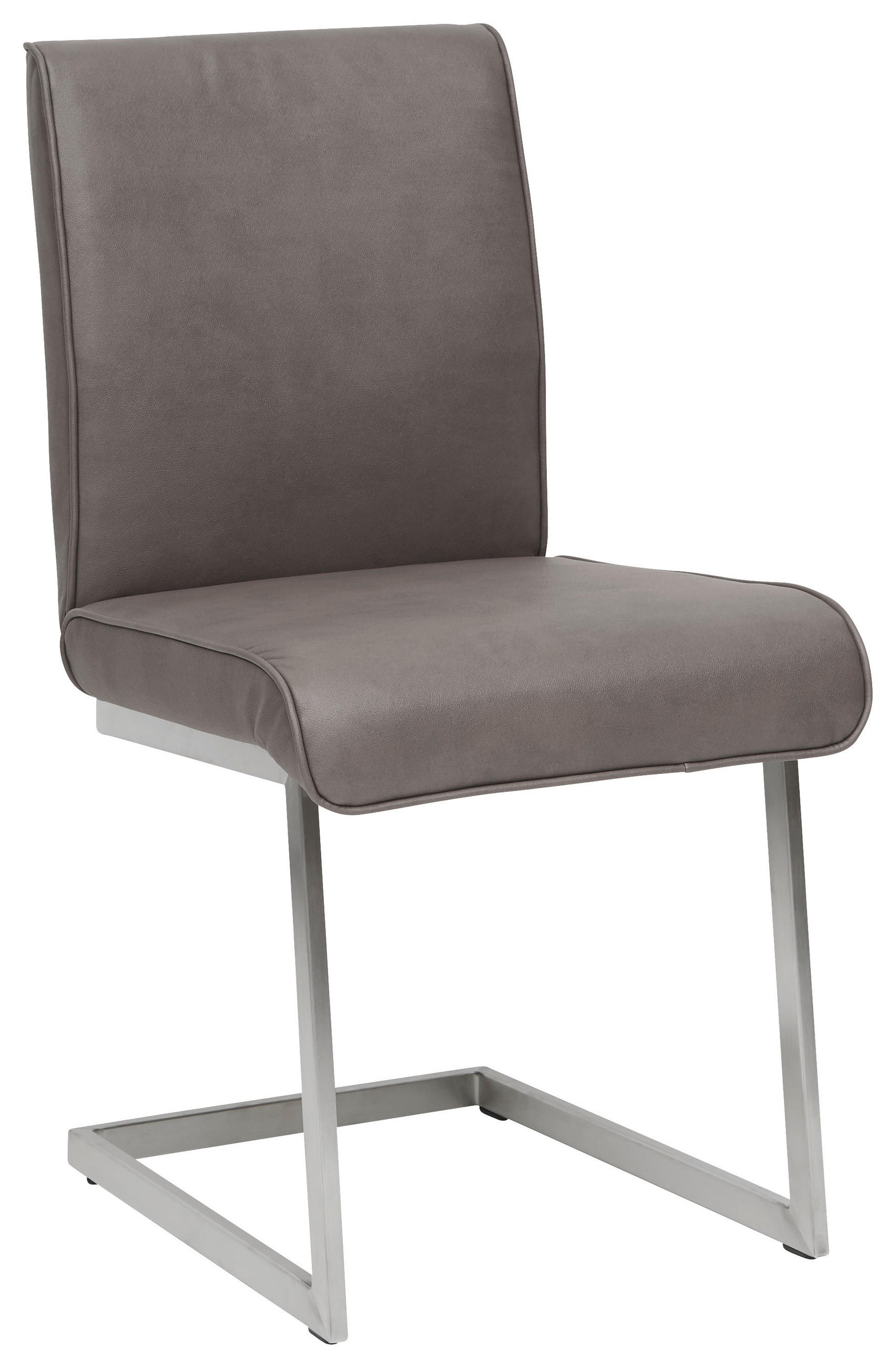 SCHWINGSTUHL in Stahl Mikrofaser - Edelstahlfarben/Braun, Design, Holzwerkstoff/Textil (48/91/60cm) - Dieter Knoll