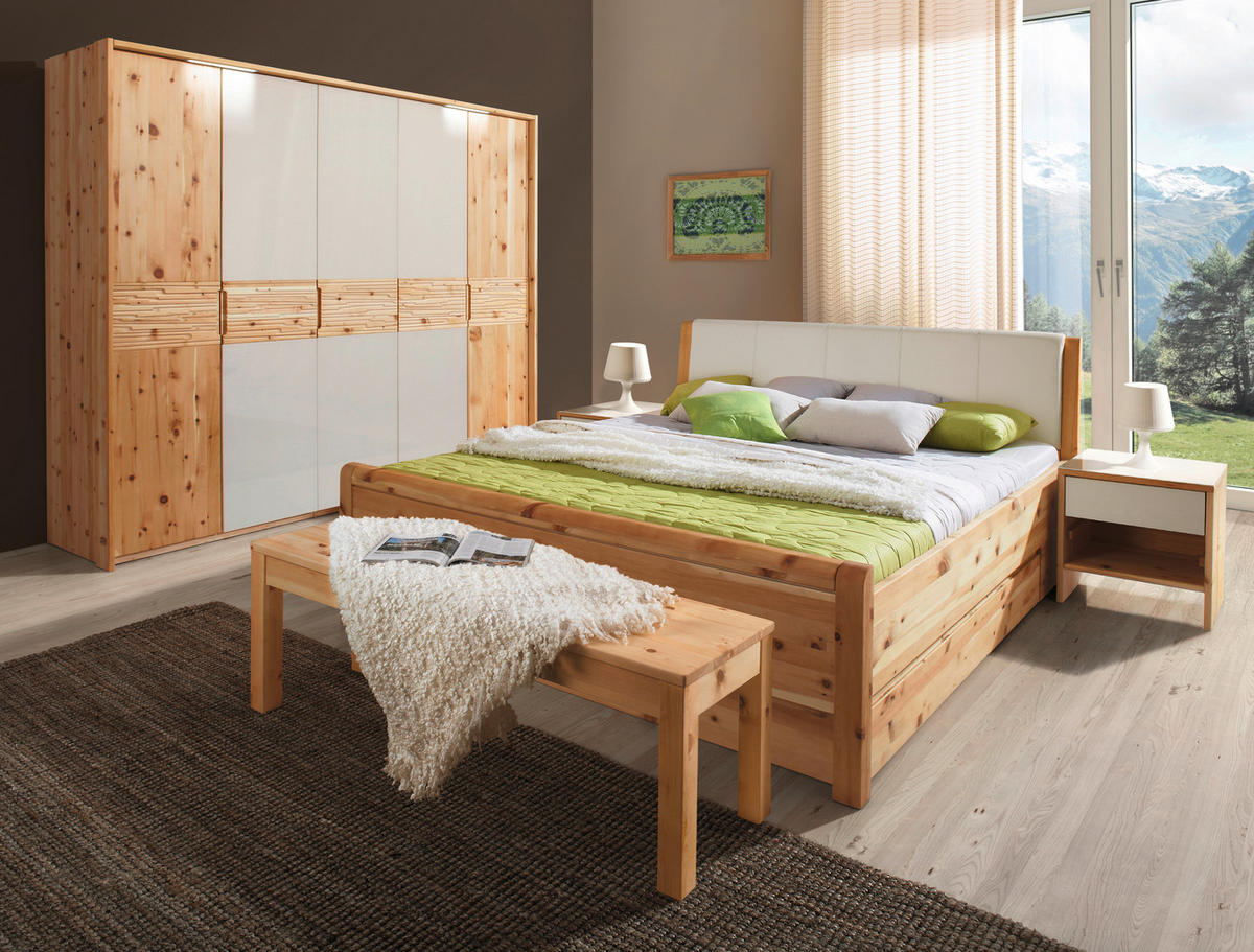 BANC in Holz Zirbelkieferfarben  - Zirbelkieferfarben, Natur, Holz (140/45/40cm) - Linea Natura