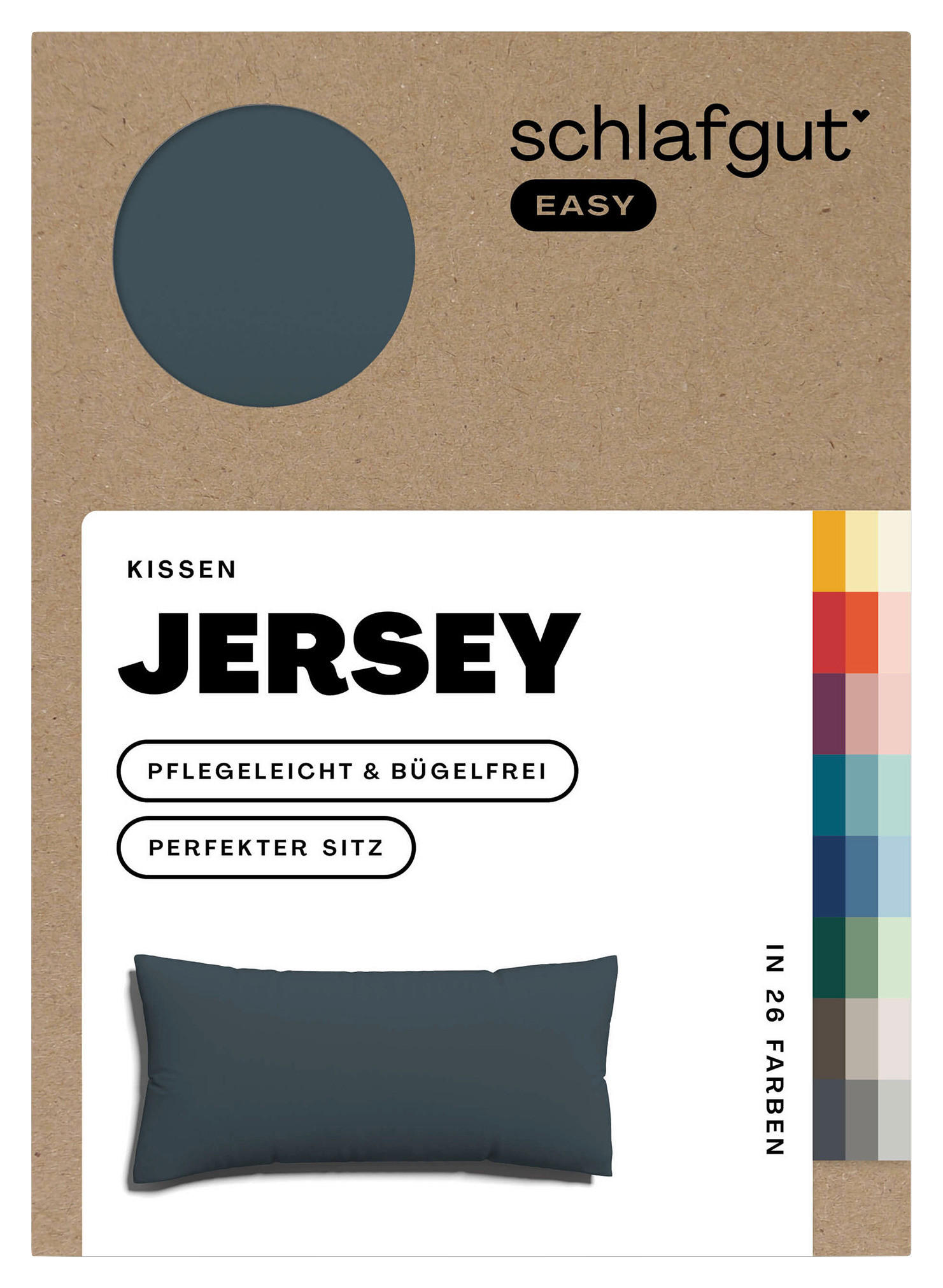 KOPFKISSENBEZUG EASY JERSEY 40/80 cm  - Dunkelgrau, Basics, Textil (40/80cm) - Schlafgut