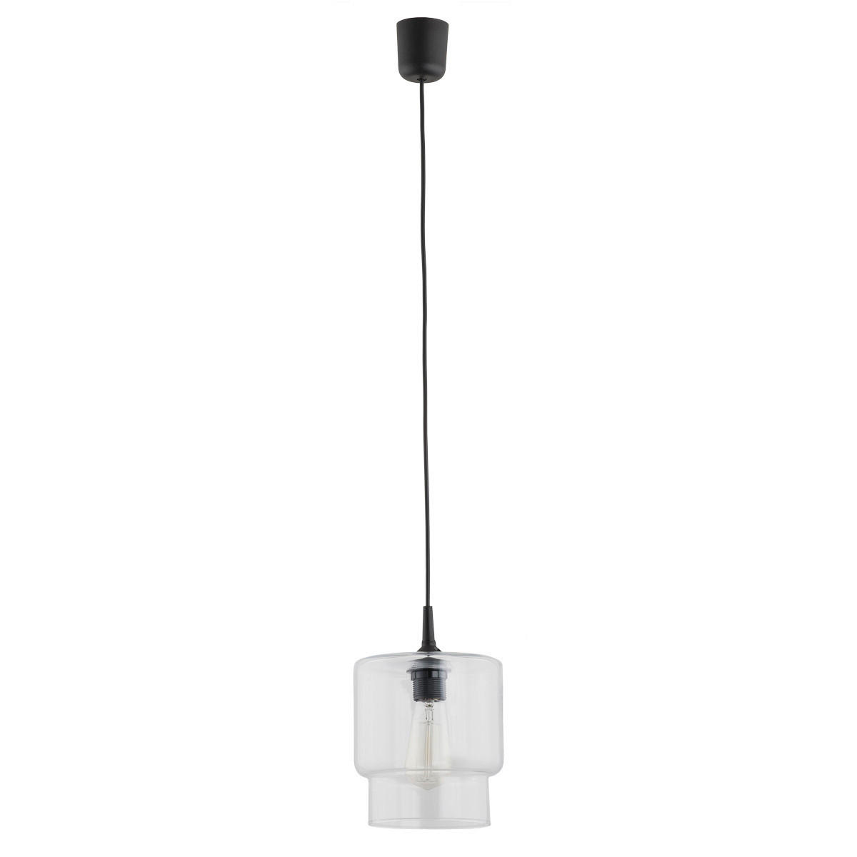 HÄNGELEUCHTE Argon Newa 107/18/18 cm   - Transparent/Schwarz, Basics, Glas/Metall (107/18/18cm)