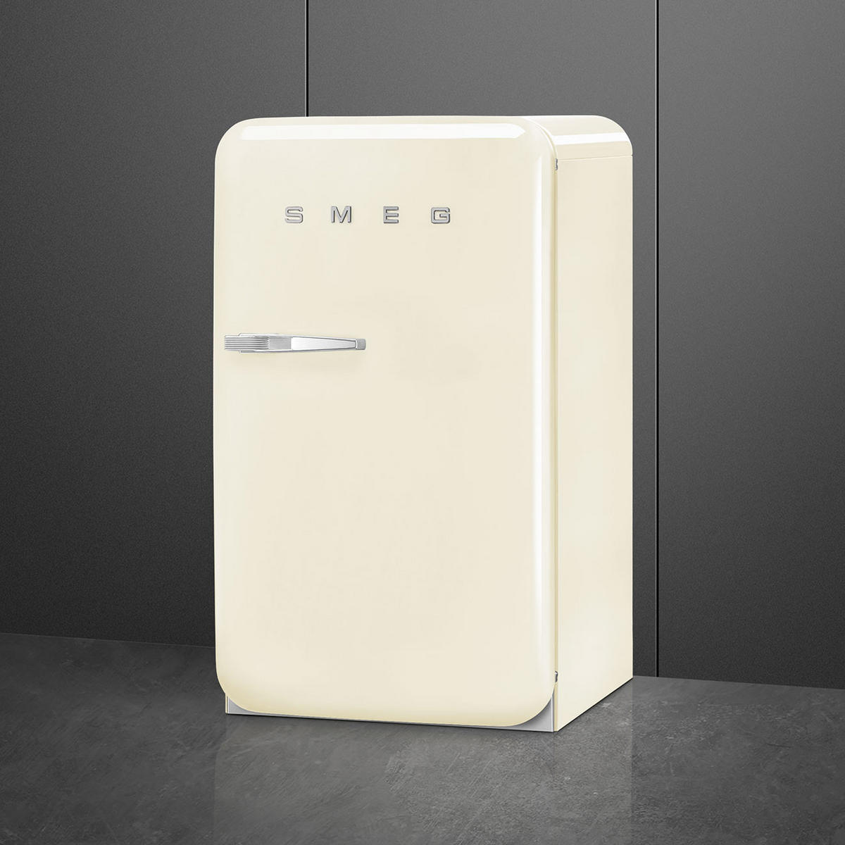 KÜHLSCHRANK 54.5/97/70.1 cm  - Chromfarben/Creme, Basics, Glas/Metall (54.5/97/70.1cm) - SMEG
