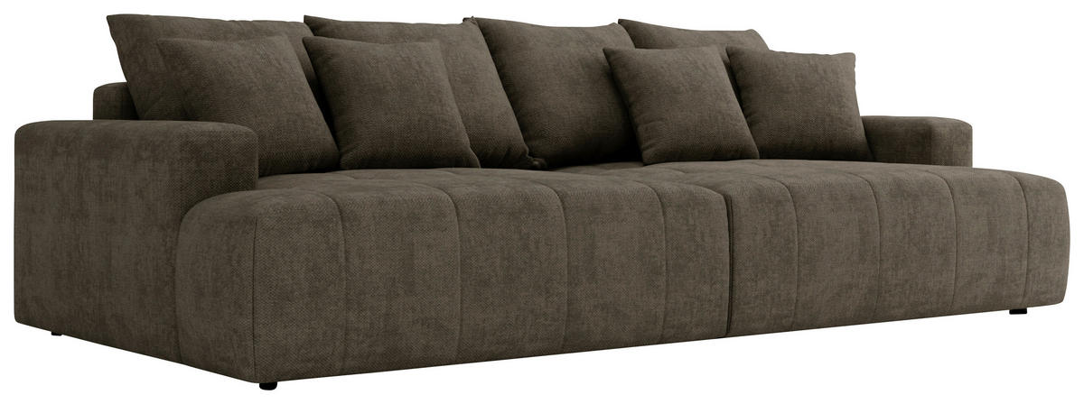 BIGSOFA ADELE in Chenille Dunkelbraun  - Dunkelbraun/Schwarz, Design, Kunststoff/Textil (270/85/136cm) - Livetastic