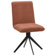 STUHL Lederlook Rotbraun, Schwarz  - Rotbraun/Schwarz, Design, Textil/Metall (46,5/87/64cm) - Voleo