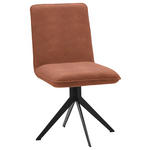 STUHL  in Stahl Lederlook Metall, Textil  - Rotbraun/Schwarz, Design, Textil/Metall (46,5/87/64cm) - Voleo