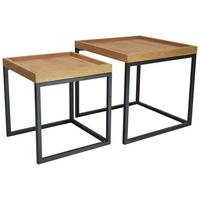 SADA KONFERENČNÝCH STOLÍKOV, čierna, divoký dub, drevo, kov, 50/50/48 cm - čierna/divoký dub, Trend, kov/drevo (50/50/48cm) - Boxxx