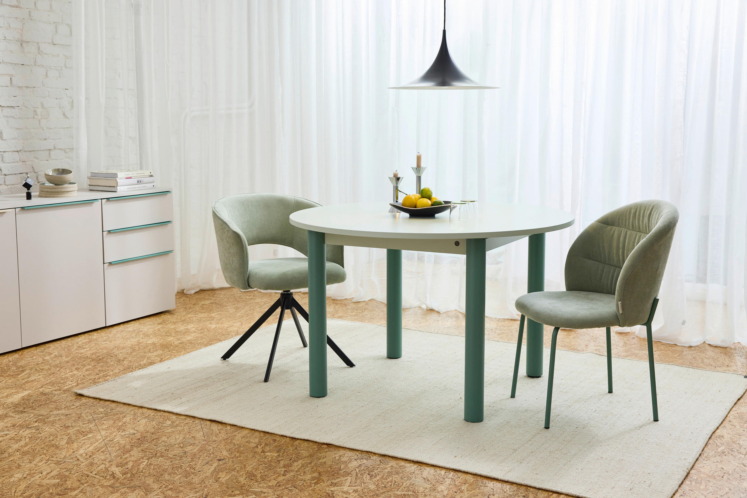 STUHL  in Stahl Chenille Metall, Textil  - Salbeigrün, Basics, Textil/Metall (51/83/59cm) - Tom Tailor