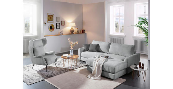 ECKSOFA  in Cord Hellgrau  240/175 cm  - Dunkelgrau/Hellgrau, Design, Kunststoff/Textil (240/175cm) - Xora
