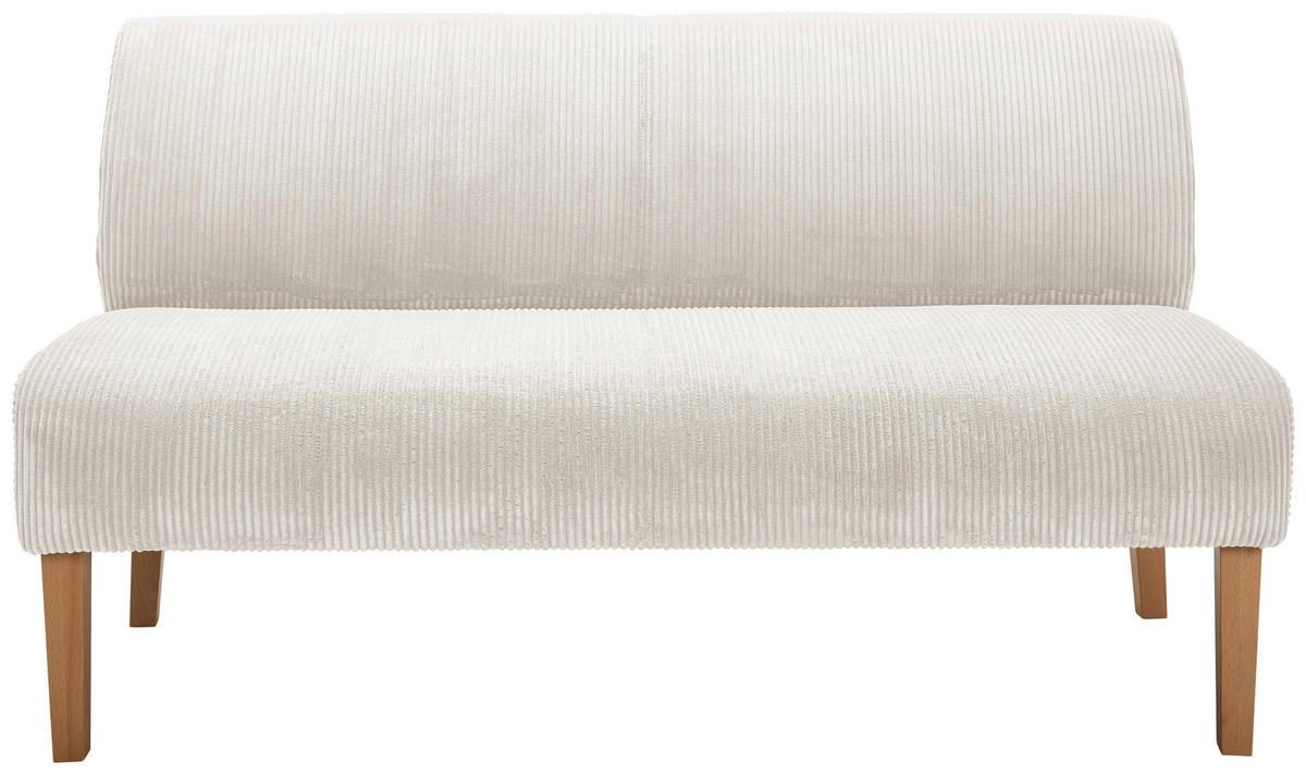 SITZBANK 163/88/75 cm  in Beige  - Beige/Buchefarben, KONVENTIONELL, Holz/Textil (163/88/75cm) - home24