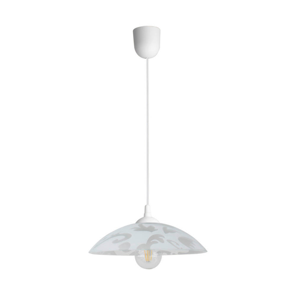 HÄNGELEUCHTE 35/70 cm  - Weiß, KONVENTIONELL, Glas/Kunststoff (35/70cm)