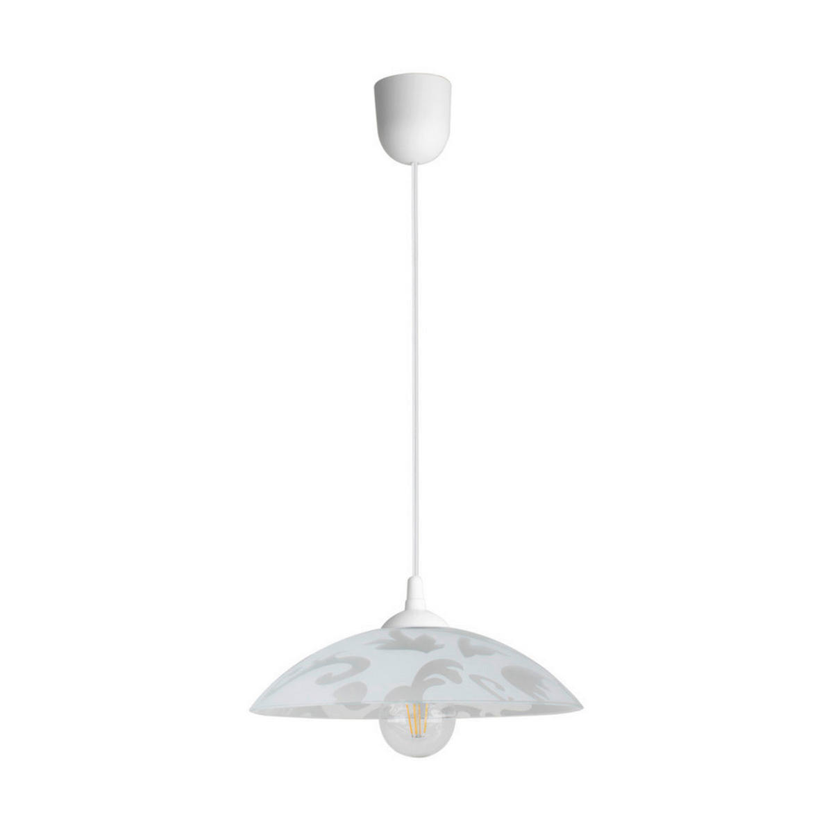 HÄNGELEUCHTE 35/70 cm  - Weiß, KONVENTIONELL, Glas/Kunststoff (35/70cm)