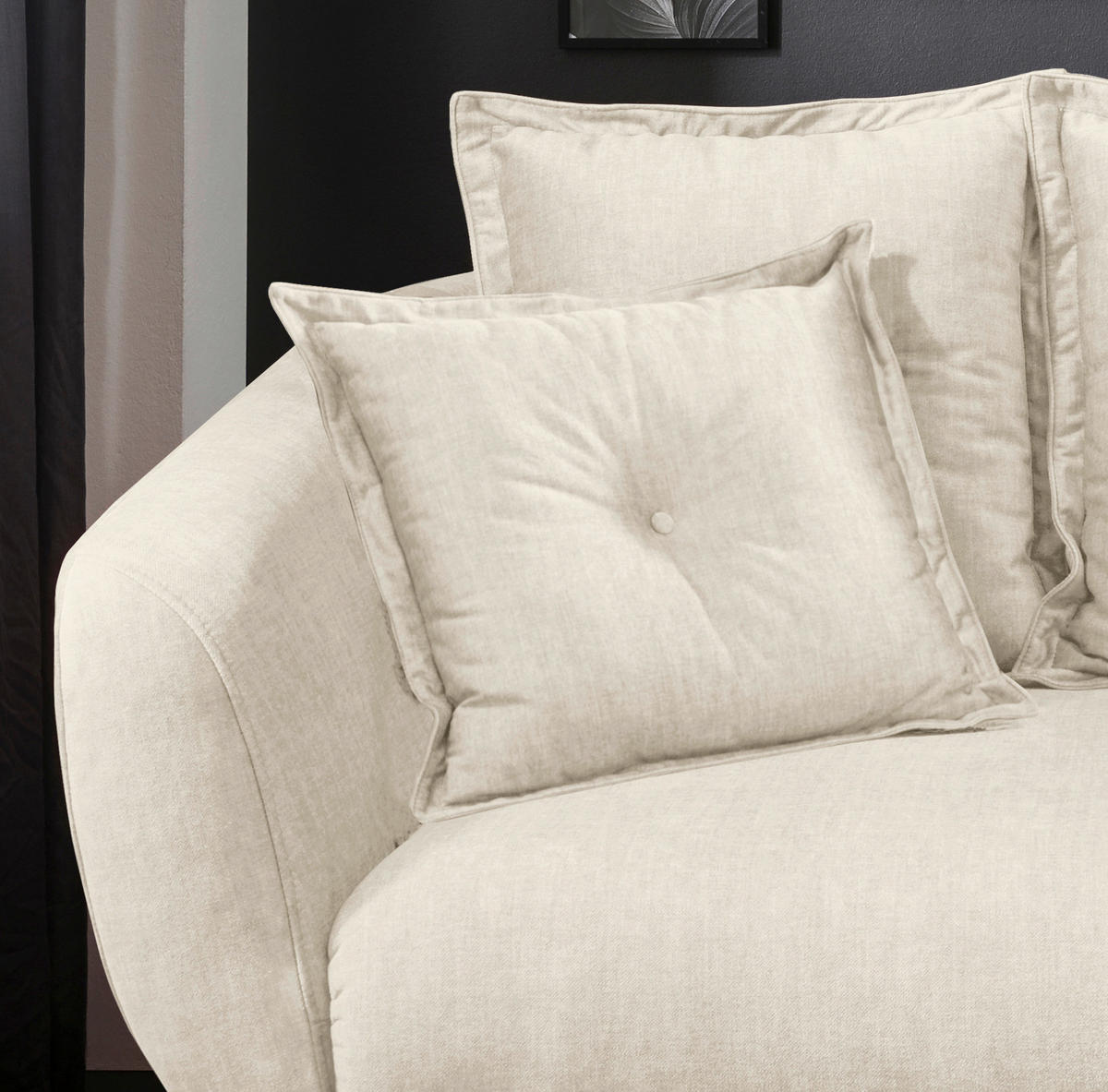 2,5-SITZER in Velours Beige, Buchefarben  - Beige/Buchefarben, Modern, Holz/Textil (196/94/103cm) - Livetastic