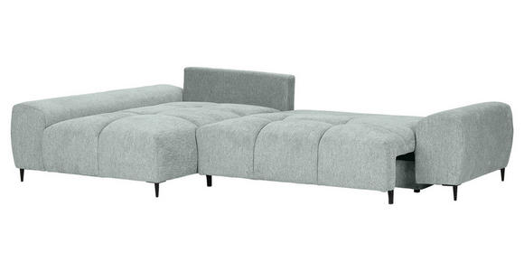 ECKSOFA in Flachgewebe Hellgrau  - Hellgrau/Schwarz, KONVENTIONELL, Textil/Metall (180/295cm) - Carryhome