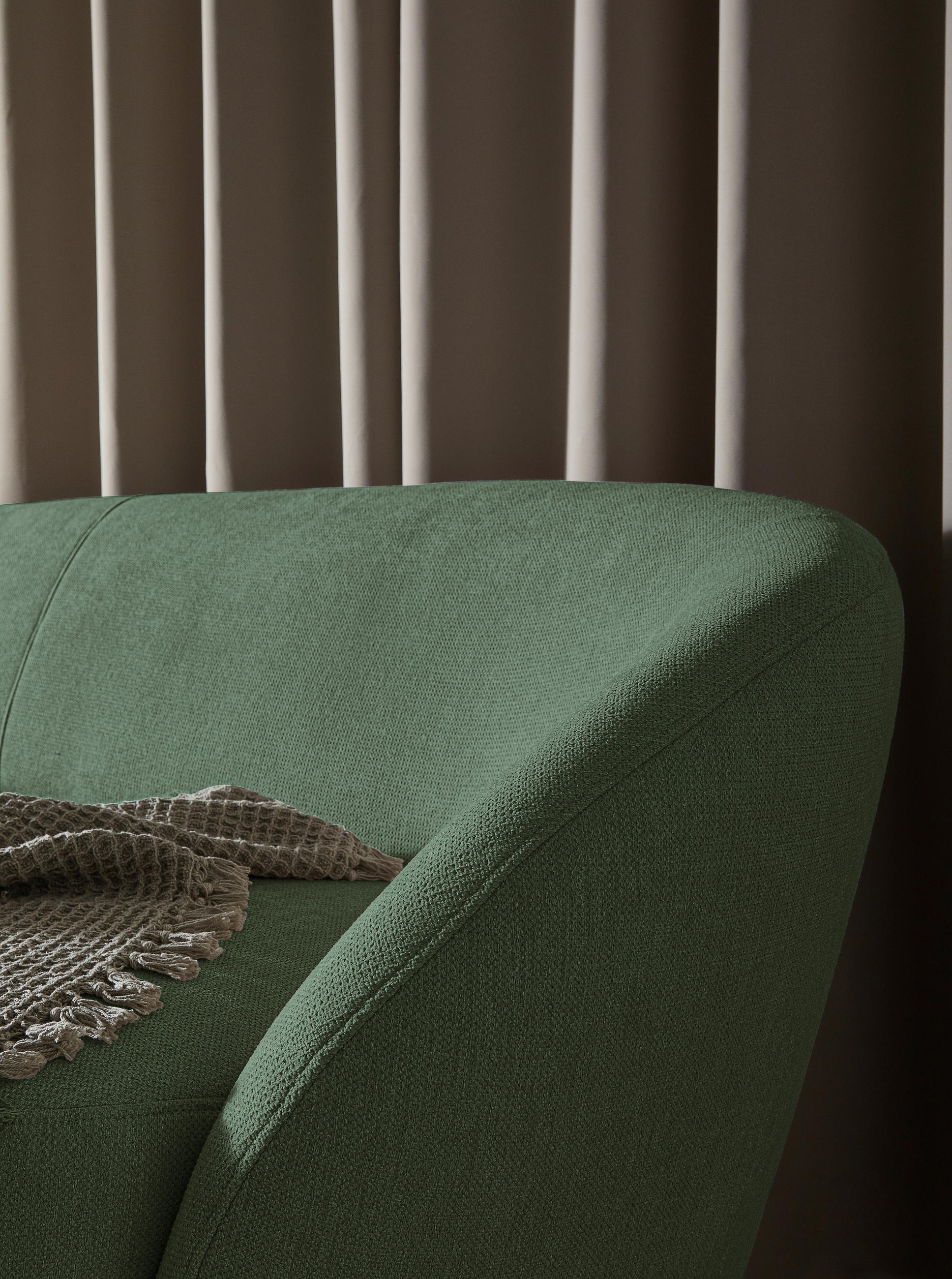 BIGSOFA in Flachgewebe Dunkelgrün  - Dunkelgrün/Schwarz, Design, Kunststoff/Textil (245/81/120cm) - Ambia Home