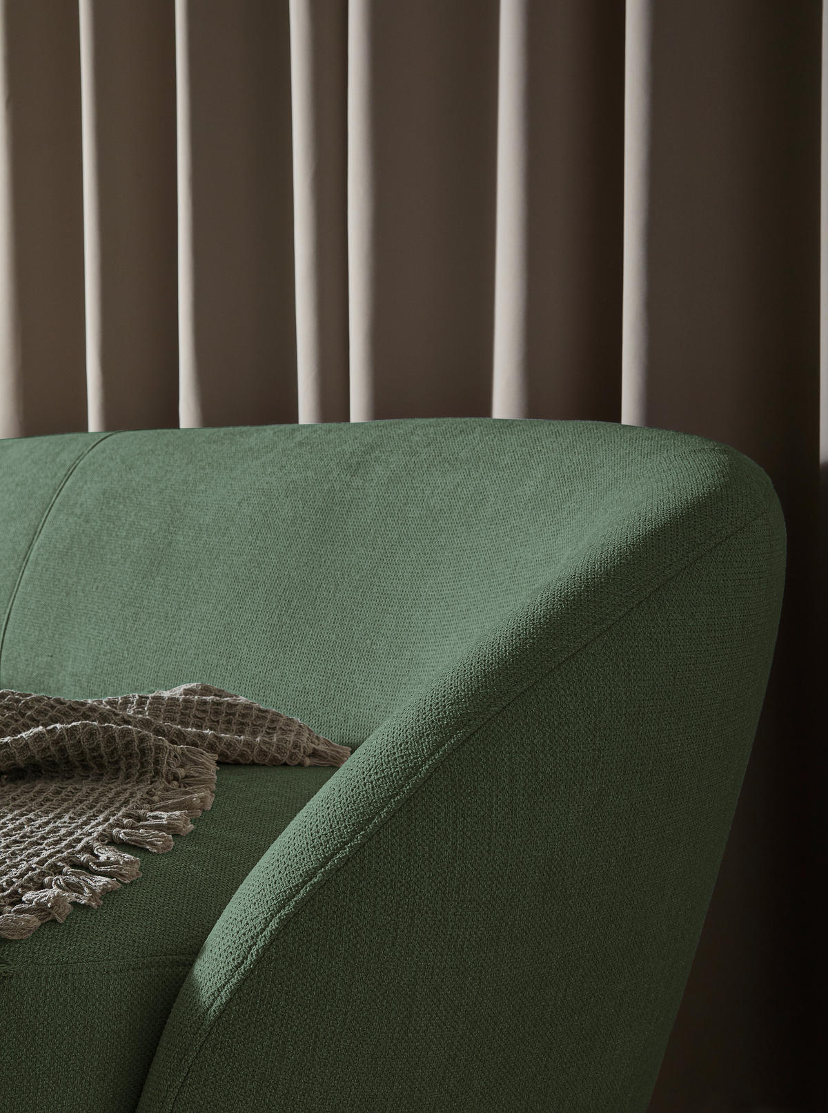 BIGSOFA in Flachgewebe Dunkelgrün  - Dunkelgrün/Schwarz, Design, Kunststoff/Textil (245/81/120cm) - Ambia Home