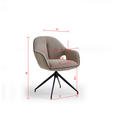 ARMLEHNSTUHL  Sitzfläche 360° drehbar, automatische Rückholfunktion Leinenoptik  - Creme/Schwarz, Design, Textil/Metall (62/85/64cm) - Novel