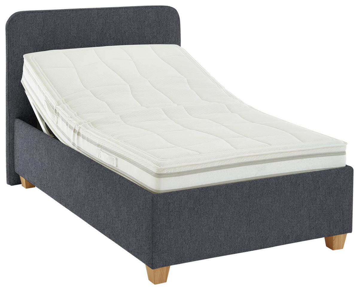 POLSTERBETT 140/200 cm  in Anthrazit  - Weiss/Anthrazit, Konventionell, Holz/Textil (140/200cm) - Beldomo - Sleep