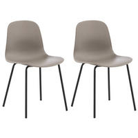 STUHL-SET 2 Stück  in Stahl matt  - Greige/Schwarz, Design, Kunststoff/Metall (49/82/48cm) - Livetastic