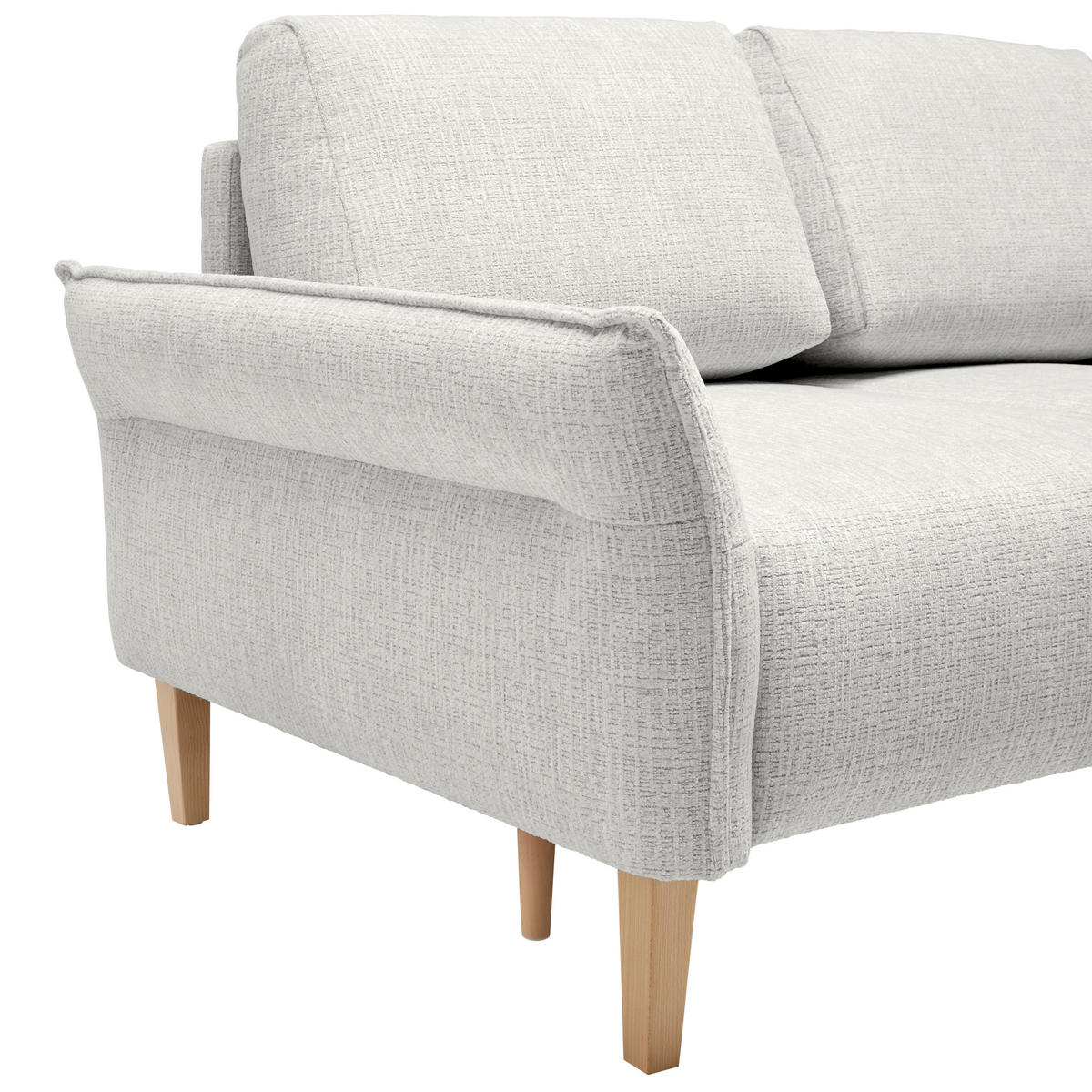 2-SITZER-SOFA in Webstoff Hellgrau  - Eichefarben/Hellgrau, Modern, Holz/Textil (150/85/92cm) - MID.YOU