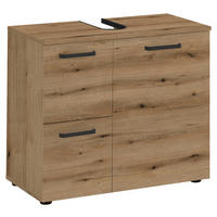 WASCHBECKENUNTERSCHRANK 70/60/35 cm  - Eichefarben/Schwarz, MODERN, Holzwerkstoff/Kunststoff (70/60/35cm) - MID.YOU