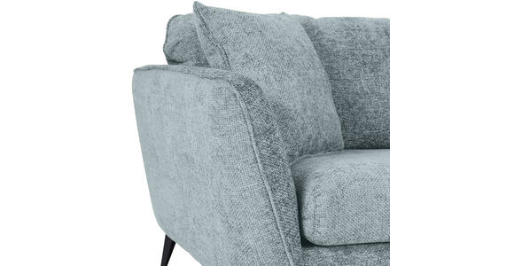 BIGSOFA Chenille Hellblau - Schwarz/Hellblau, KONVENTIONELL, Textil/Metall (215/70/98cm) - Carryhome