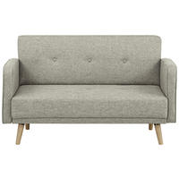 2-SITZER-SOFA Webstoff Hellgrau  - Hellgrau/Naturfarben, MODERN, Holz/Textil (137/80/90cm) - MID.YOU