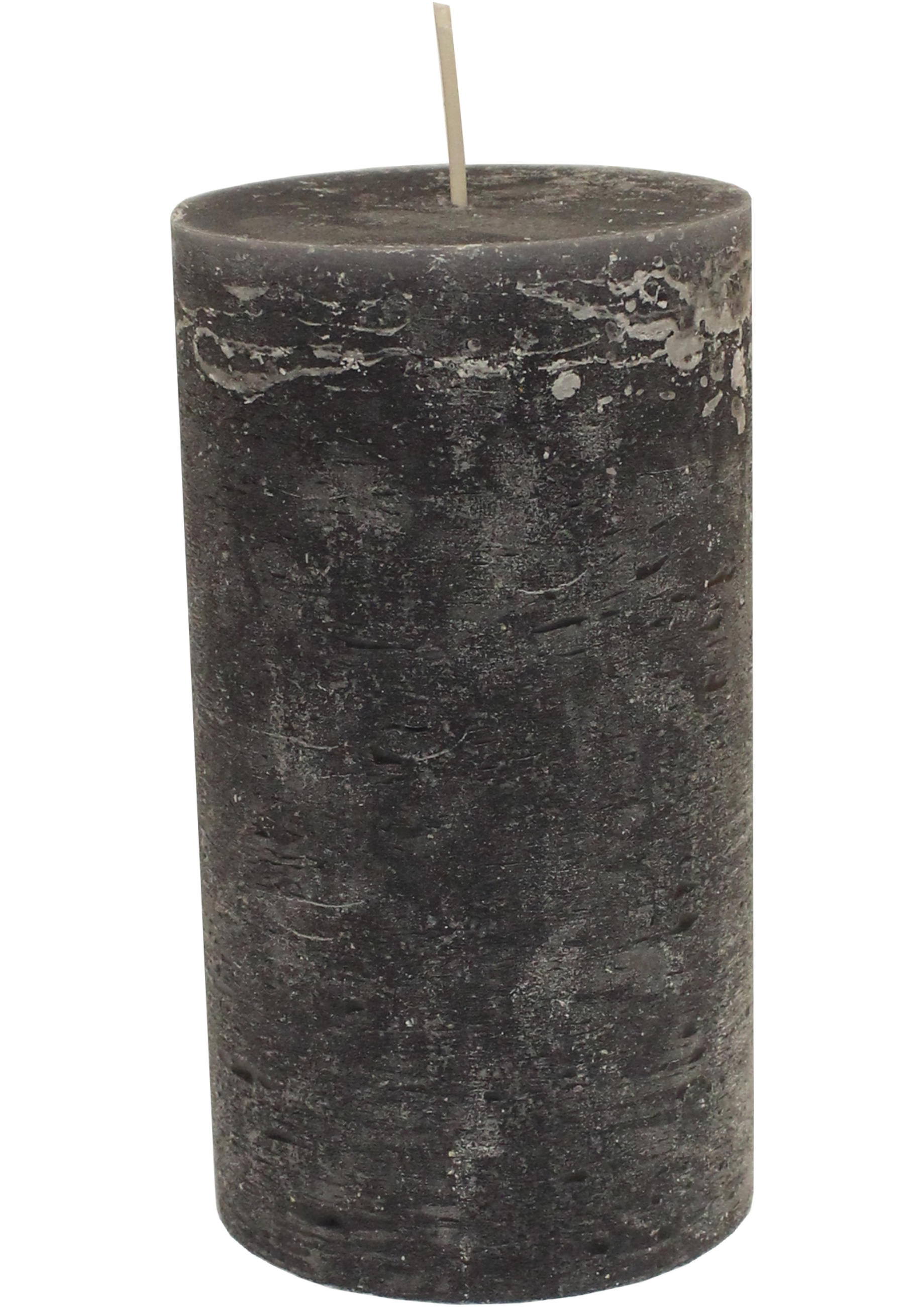 VÁLCOVÁ SVÍČKA - tmavě šedá, Basics (10/18cm) - Ambia Home