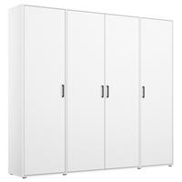 DREHTÜRENSCHRANK 187/194/53 cm,  in Weiß, 4 Tür(en)  - Weiß/Grau, MODERN, Holzwerkstoff/Kunststoff (187/194/53cm) - Rauch Möbel