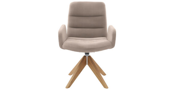 ARMLEHNSTUHL  in Cord  - Taupe/Naturfarben, Design, Holz/Textil (61/88/66cm) - Dieter Knoll