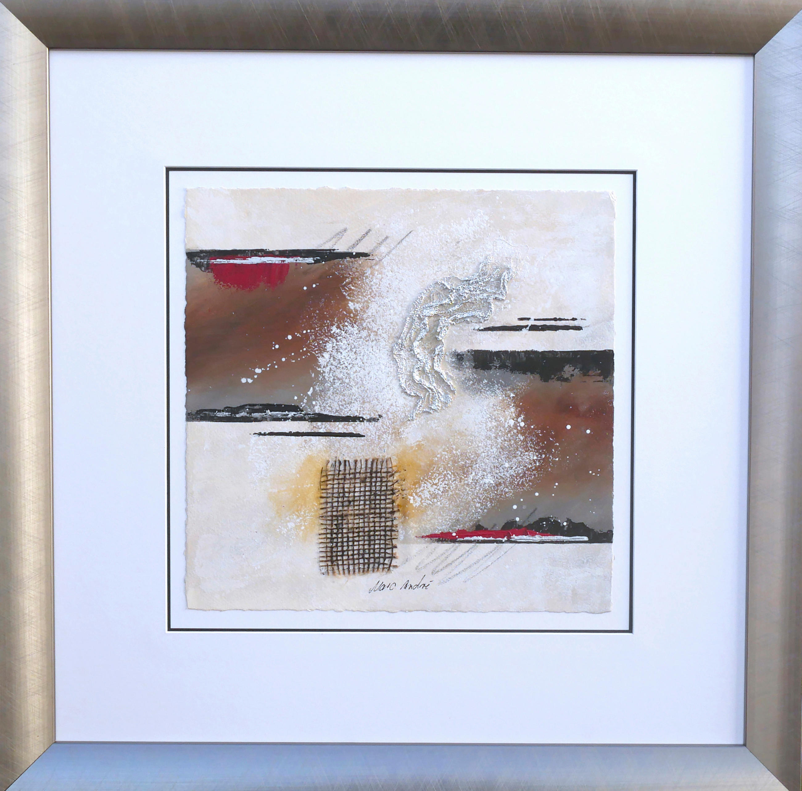 ORIGINALBILD Abstraktes  - Anthrazit/Multicolor, Basics, Holz/Papier (58/58cm)
