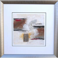 ORIGINALBILD Abstraktes  - Anthrazit/Multicolor, Basics, Holz/Papier (58/58cm)