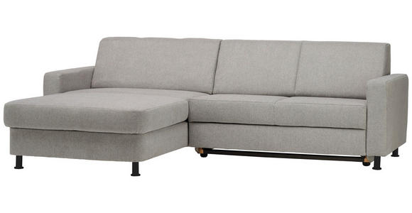 ECKSOFA in Webstoff Platinfarben  - Platinfarben/Schwarz, Design, Kunststoff/Textil (165/257cm) - Xora