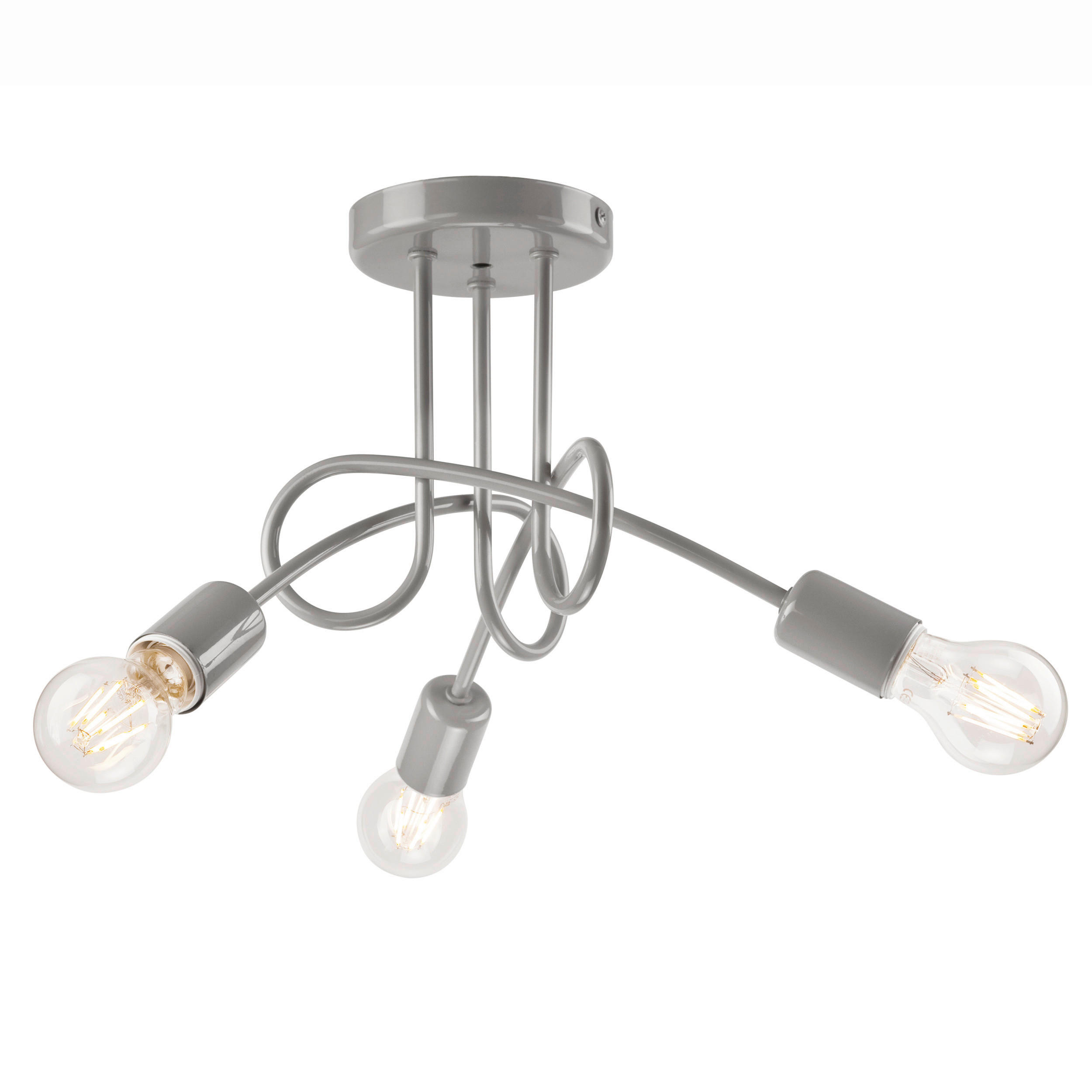 DECKENLEUCHTE Camilla 30/36 cm   - Hellgrau, Basics, Metall (30/36cm)