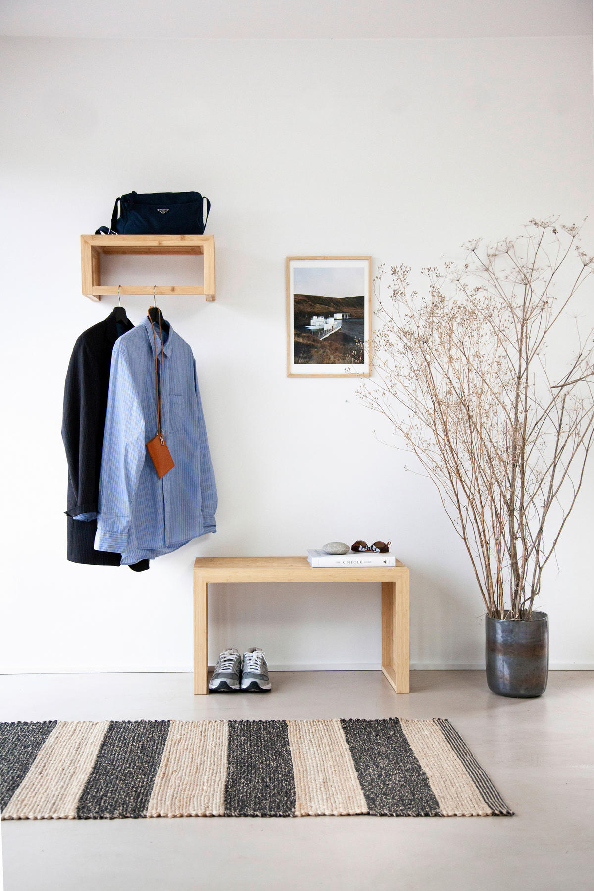 WANDGARDEROBE  in Bambus vollmassiv Naturfarben  - Naturfarben, Design, Holz (45/20/27cm) - MID.YOU