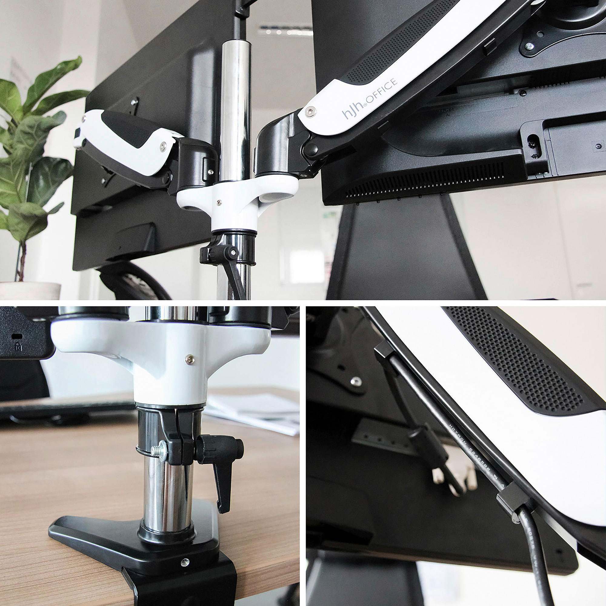 MONITOR-HALTERUNG Metall Schwarz, Weiß  - Schwarz/Weiß, Basics, Metall (66/34/32cm) - MID.YOU