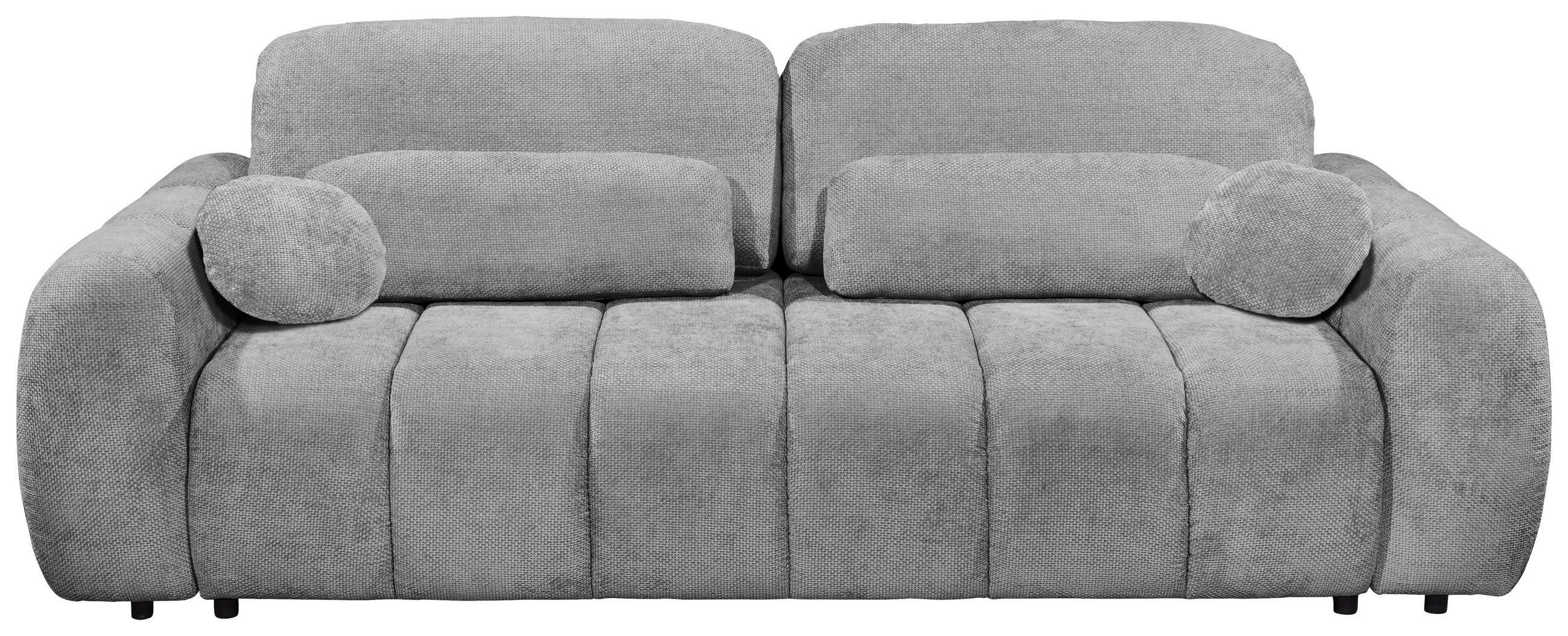 SCHLAFSOFA Webstoff Grau  - Schwarz/Grau, Design, Kunststoff/Textil (256/76/112cm) - MID.YOU