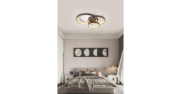 LED-DECKENLEUCHTE 54,2/46,8/11 cm - Messingfarben/Schwarz, Design, Kunststoff/Metall (54,2/46,8/11cm) - Novel