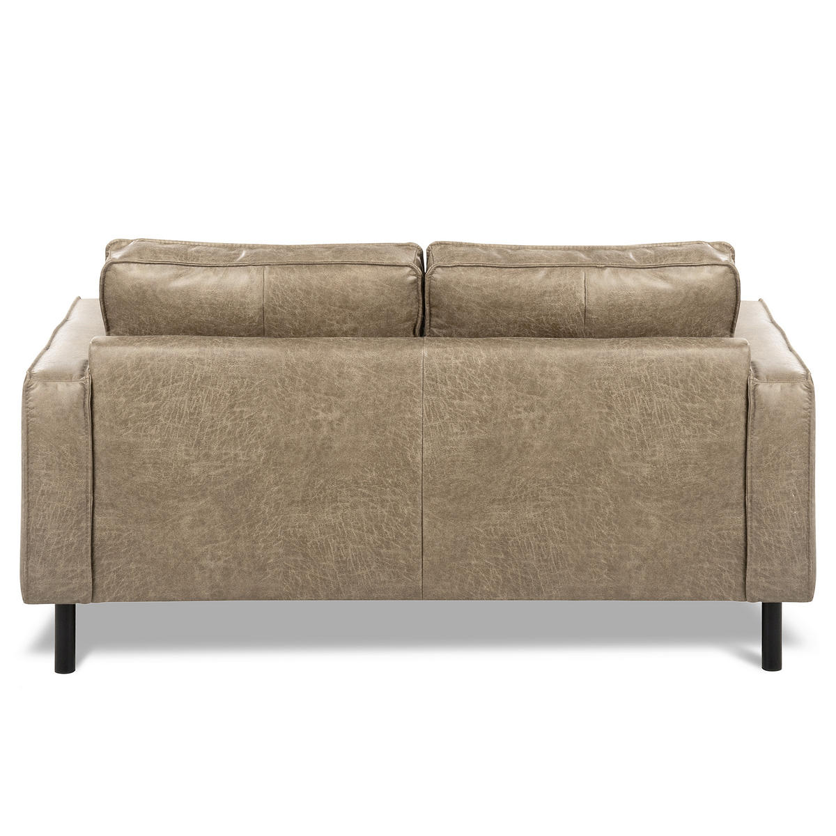 2-SITZER-SOFA  in Lederlook Echtleder Hellgrau Modern  - Hellgrau, Design, Leder/Textil (148/85/92cm) - Livetastic
