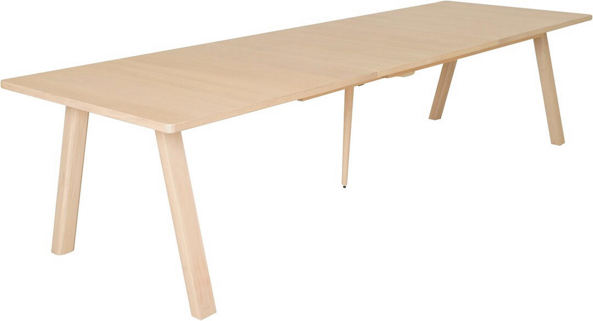 MATBORD vit, ekfärgad rektangulär  utdragbar  - vit/ekfärgad, Design, trä (220/100/75cm) - Best Price