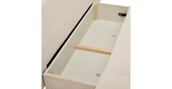 SCHLAFSOFA  in Cord Hellgrau, Beige  - Chromfarben/Beige, Design, Textil/Metall (200/78/90cm) - Venda