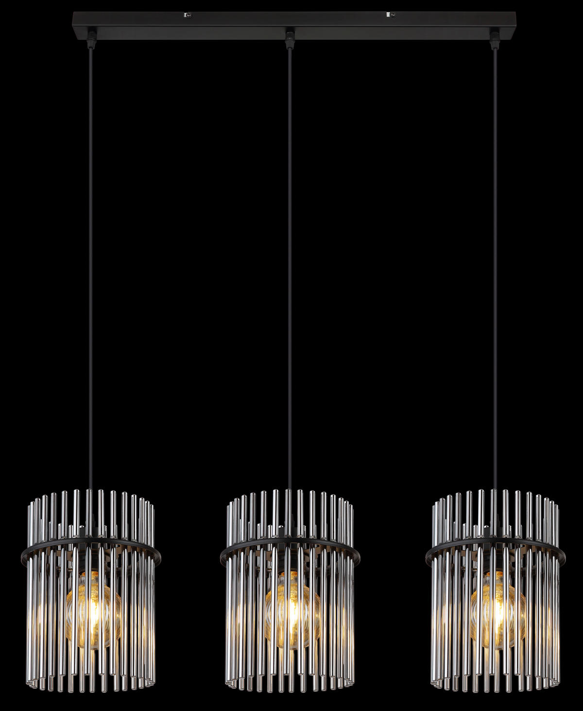 HÄNGELEUCHTE 80/20/140 cm  - Schwarz/Grau, Design, Glas/Kunststoff (80/20/140cm) - Globo