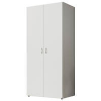 DULAP CU UȘI ROTATIVE alb  - alb/culoare aluminiu, Basics, plastic/material pe bază de lemn (81/176/51,1cm) - Carryhome