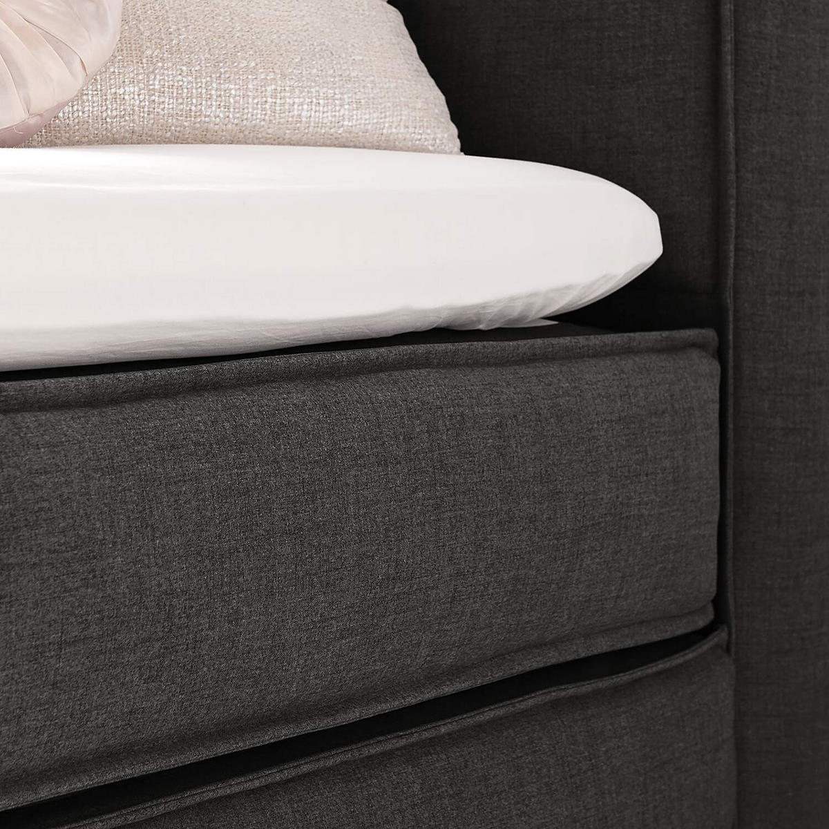 BOXSPRINGBETT 240/220 cm  in Anthrazit  - Anthrazit, Design, Textil (240/220cm) - home24
