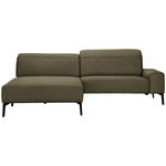 ECKSOFA in Mikrofaser Khaki  203/266 cm  - Khaki/Schwarz, Design, Textil/Metall (203/266cm) - Johann Jakob