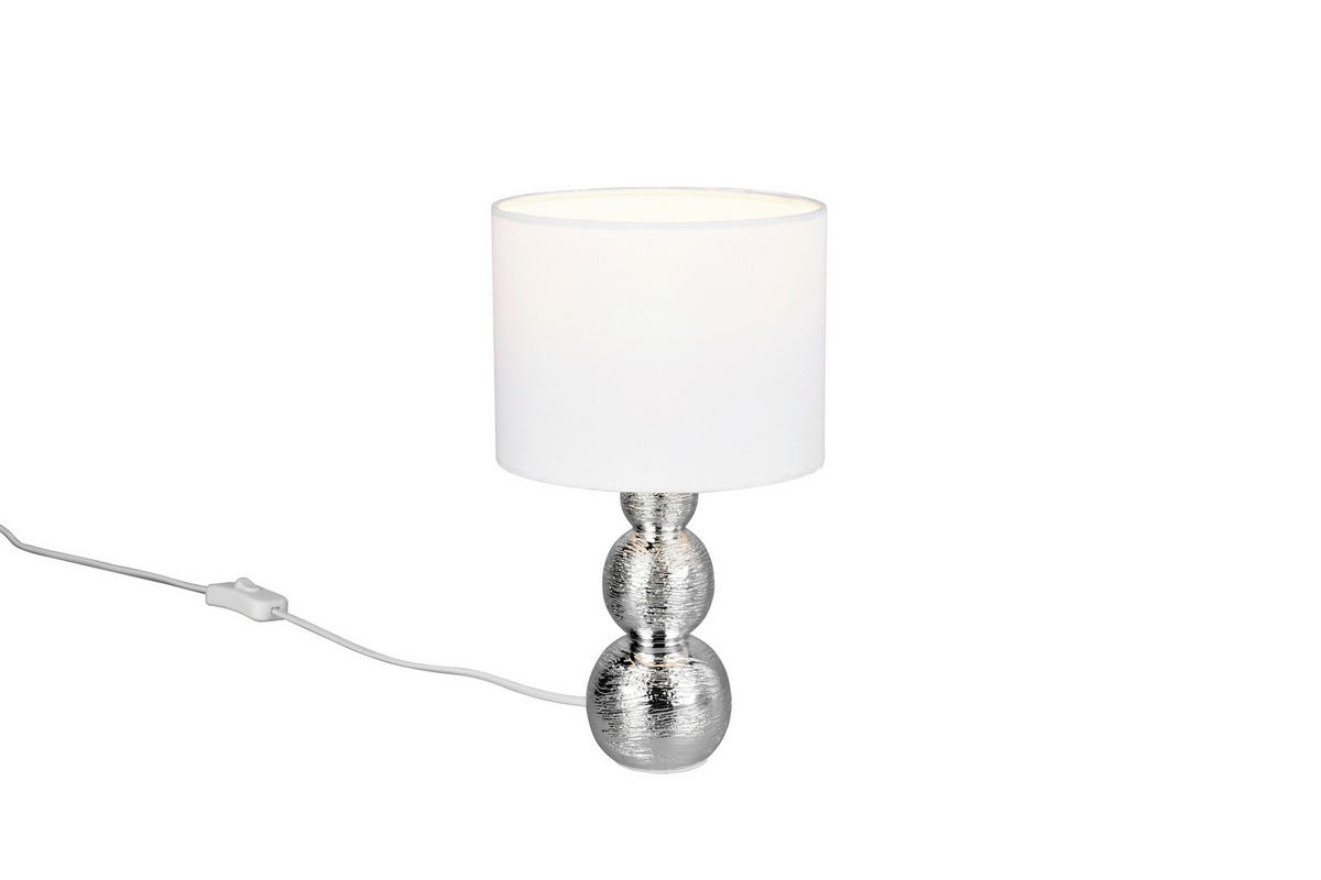TISCHLEUCHTE Lova 17/29 cm  - Silberfarben/Weiß, LIFESTYLE, Keramik/Kunststoff (17/29cm)