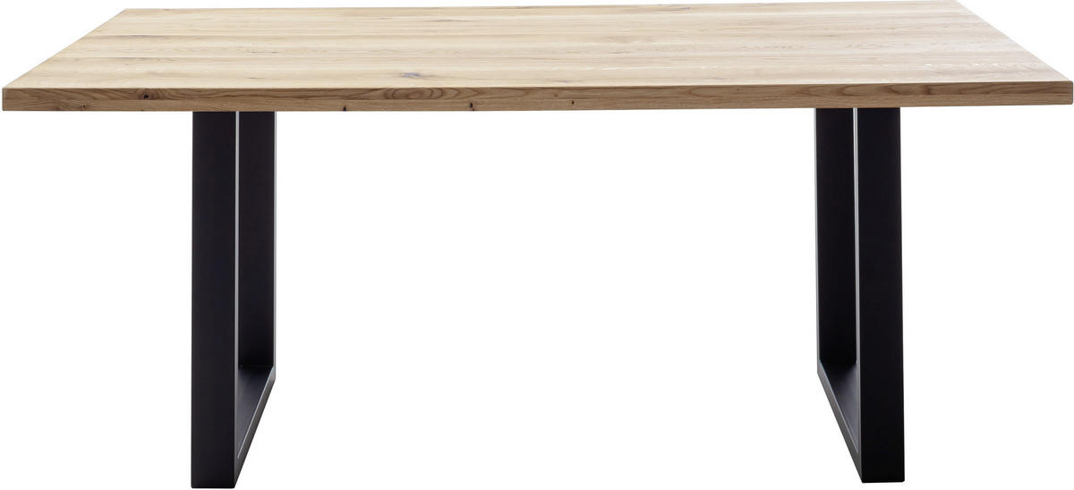 ESSTISCH in Holz 180/100/76 cm  - Wildeiche/Schwarz, Konventionell, Holz/Metall (180/100/76cm) - Valdera